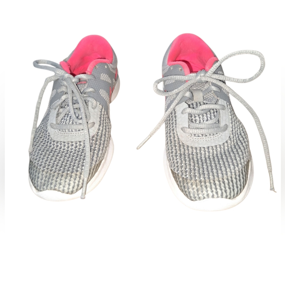 Nike Revolution 4- Gray and Pink Sneakers with Breathable Mesh